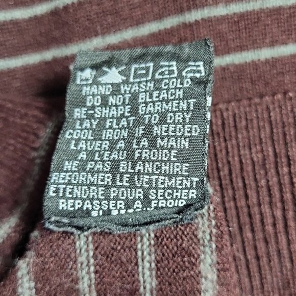 Billabong Men's Sweater Size L V-neck Knitted Striped Preppy - Picture 6 of 6